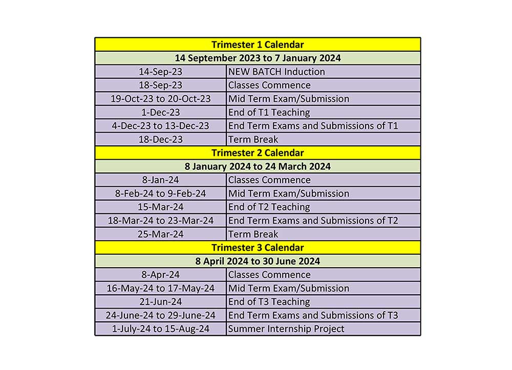 Academic Calendar DCBS
